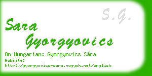 sara gyorgyovics business card